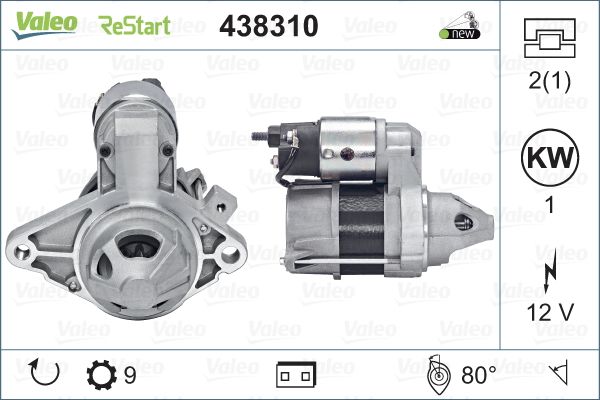 VALEO 438310 | Marş Motoru 1 KW 9 Dıs 12V Toyota Yaris 1.0 10-/ Start-Stop