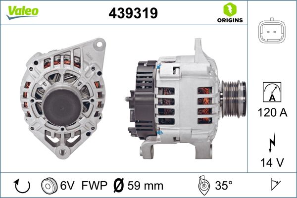 VALEO 439319 | Alternatör 12 V 120A Renault Scenic 1.9 DCI Laguna 1.9 Dtı 99 -
