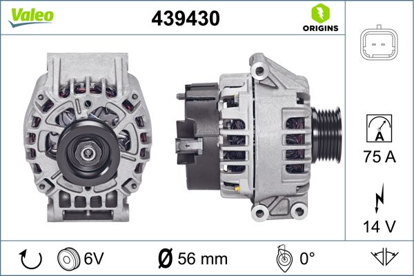 VALEO 439430 | Alternatör Kmp 98-Clio.II-Kangoo-Megane.I-Laguna.I-Thalia-Logan 1.4-1.6 16V