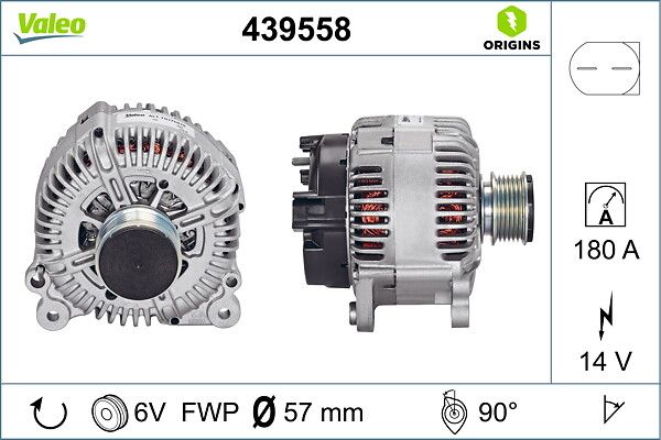 VALEO 439558 | Alternatör 180 Amper