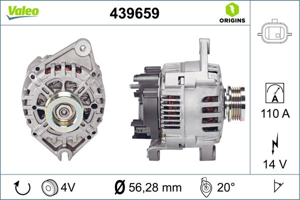 VALEO 439659 | Alternatör 12 V 110A Renault Megane I 1.6