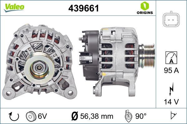 VALEO 439661 | Alternatör Kmp 05-Logan 1.4-1.6