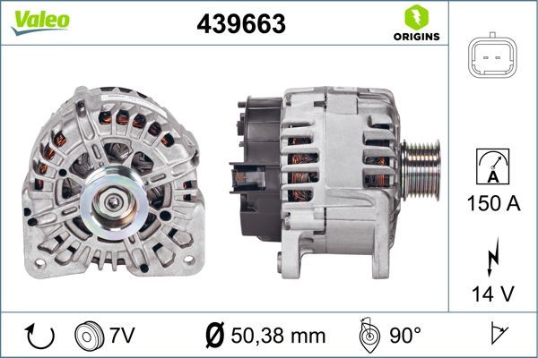 VALEO 439663 | Alternatör 12 V 150A Renault Espace 2.0 05 -