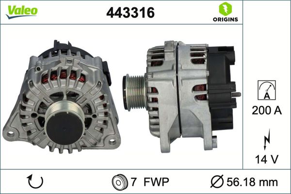 VALEO 443316 | Alternatör 06-Ducato 2.3Mjt