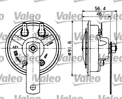 VALEO 479165 | Korna Elektromanyetık Krom Disk 24V 1.5A 340Hz Ø92mm 114Db 36W | 1 Adet