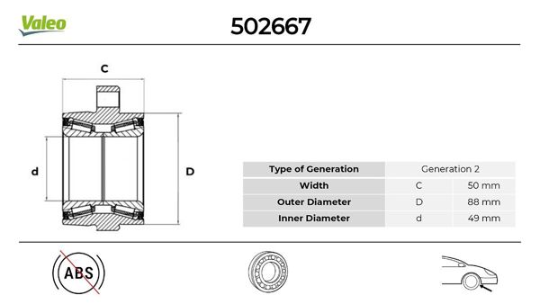 VALEO 502667 | Porya Rulmanı Ön