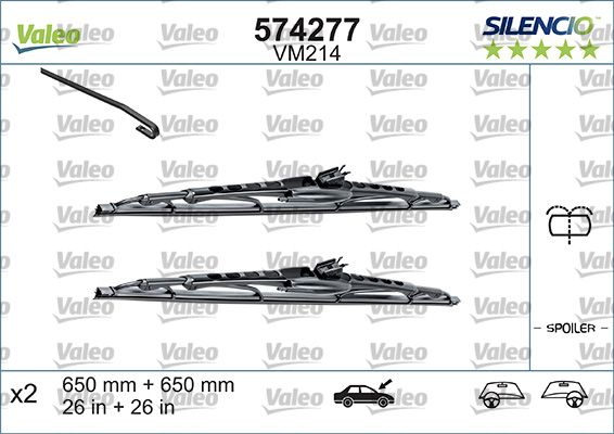 VALEO 574292 | Silecek Süpürgesi (Volkswagen Polo III (94-01) (X2)