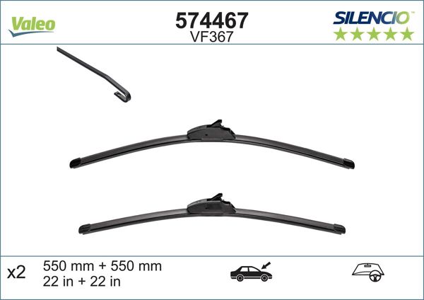 VALEO 574467 | Silgi Süpürgesi Tk 55 + 55Cm 08-Kangoo 13-Cıtan