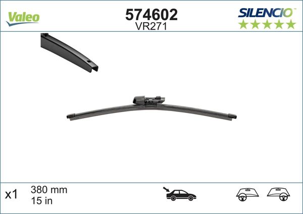 VALEO 574602 | Silecek Süpürgesi 380mm Arka Cam Seat Ibiza Leon Tiguan