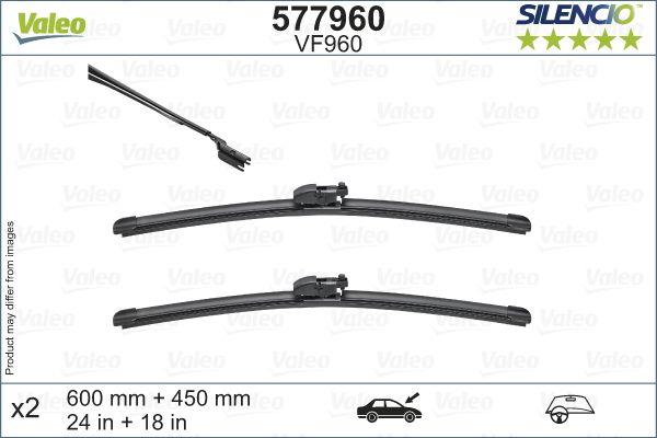 VALEO 577960 | Sılencıo X-Trm Flat Blade X2 600 + 450 mm Mazda 6 12-12 > Cx-5 05-17 >