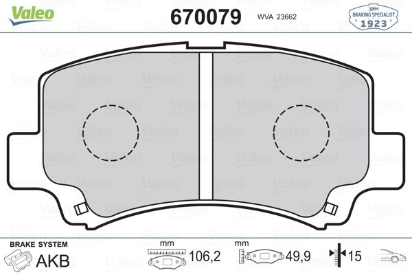 VALEO 670079 | Fren Balatası Ön (Suzuki Wagon R 1.0 / 1.2 97-05)