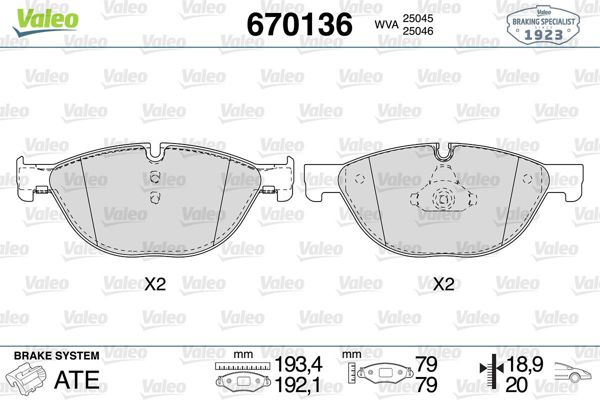 VALEO 670136 | Fren Balata Ön 09-7-Seri