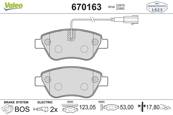 VALEO 670163 | Fren Balatası Ön Alfa Romeo Mıto 1.4 08-Fiat Punto Evo 1.2 1.4 1.3D 08-12