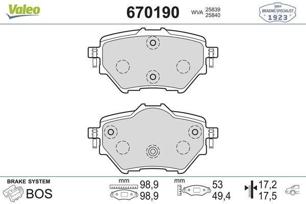 VALEO 670190 | Fren Balata Arka 13-308-C4.Picasso-Grand Land X-Combo.E