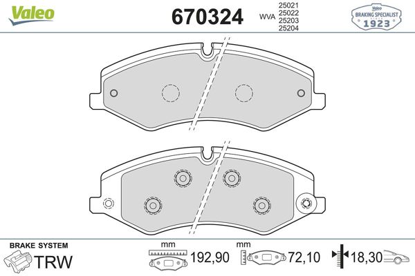 VALEO 670324 | Fren Balata Ön 10-Range Rover.Sport-Discovery.III 2.7-3.0Td 24V-5.0İ 32V