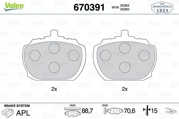 VALEO 670391 | Fren Balatası Ön Ford Transit Minibüs 68-86