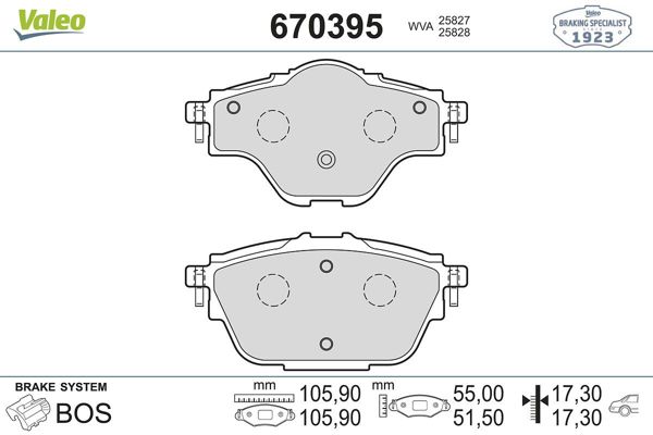 VALEO 670395 | Fren Balatası Arka Citroen C4 II C4 Grand Picasso Iı 1.6Vtı 1.6Thp 1.6 HDI 1.6 HDI 13 -
