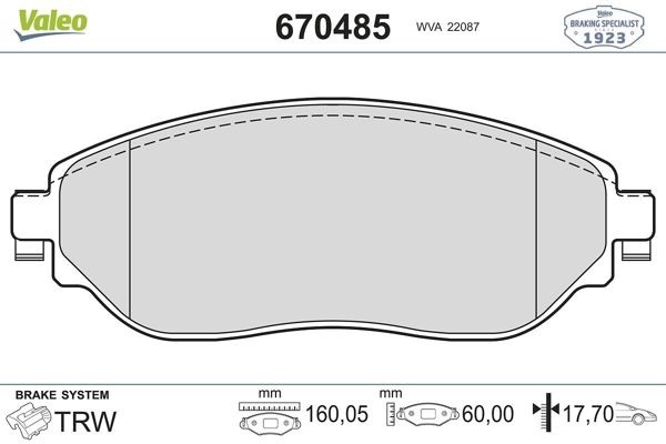VALEO 670485 | Fren Balata Ön 15-Traffic-Vivaro