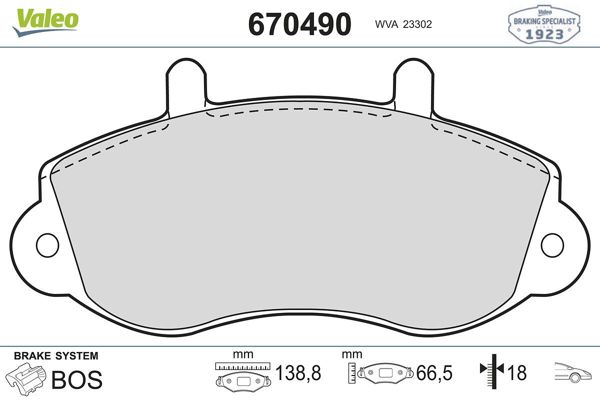 VALEO 670490 | Fren Balata Ön <02 Master-Movano