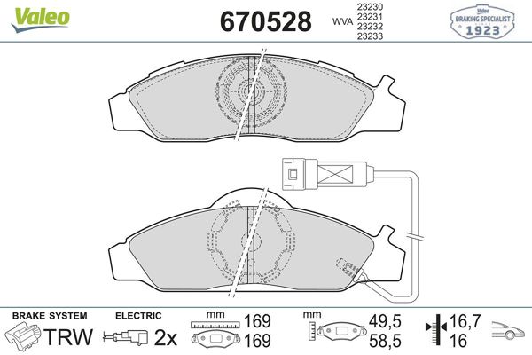 VALEO 670528 | Fren Balata Ön 97-Musso-Korando