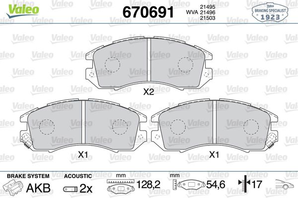 VALEO 670691 | Fren Balata Ön 93-01 Impreza