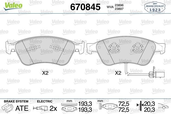 VALEO 670845 | Fren Balata Ön 04-11 Aı.A6-A8 2.0Tfsi-2.8Fsi-3.0Tfsi