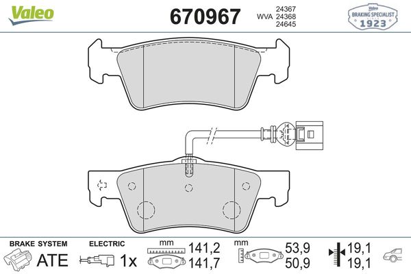VALEO 670967 | Fren Balata Arka 04-T.Porter T5-Multıvan