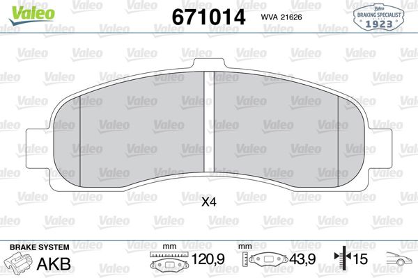 VALEO 671014 | Fren Balata Ön <02 Micra K11