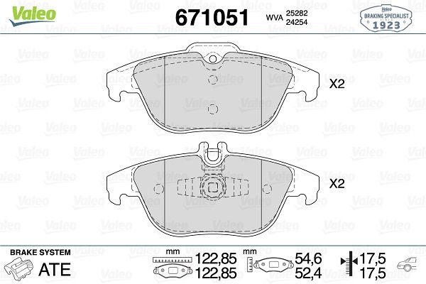 VALEO 671051 | Fren Balatası Arka Mercedes W204-207