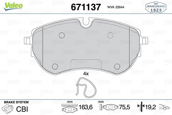 VALEO 671137 | Ön Fren Balatası-(VW Amarok 17 -)