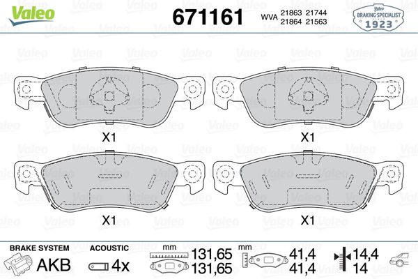 VALEO 671161 | Fren Balatası Arka-Isuzu Bıghorn 87-91 Elf 85-92 Impulse 85-90 Pıazza 81-89