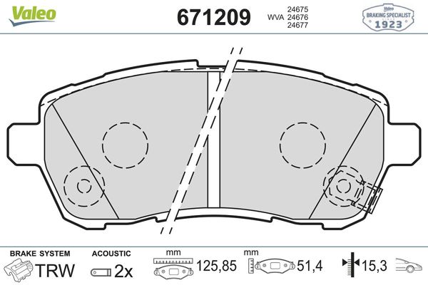 VALEO 671209 | Fren Balata Ön 11-Swift-Baleno