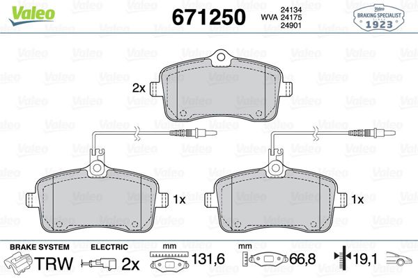 VALEO 671250 | Fren Balatası Ön Peugeot 407 1.8 2.0 1.6 HDI 2.0Hdı