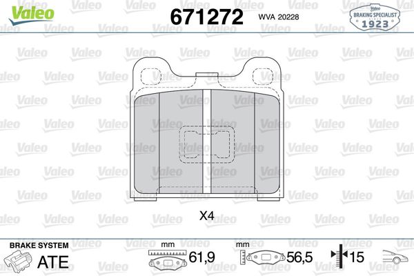 VALEO 671272 | Fren Balatası Ön Volkswagen Golf Jetta Passat Polo Audi 80 74-84