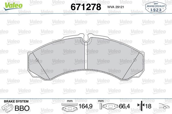 VALEO 671278 | Fren Balatası Ön Arka Iveco: Daily 35.8 10 12