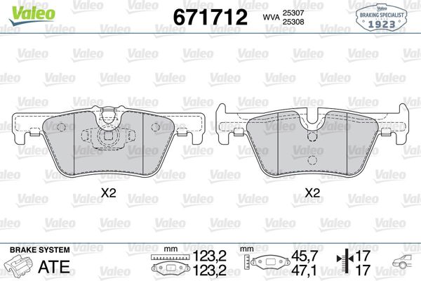 VALEO 671712 | Fren Balata Arka 11-1S-F20-F21-3S-F30-F31-F34