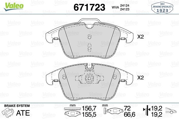 VALEO 671723 | Fren Balatası Ön Jaguar Xf 07-Xf Sportbrake 12-Xj6 05-09 Xk 06-Xkr 06 -