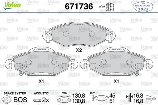 VALEO 671736 | Fren Balata Ön 01-06 Yaris Tum