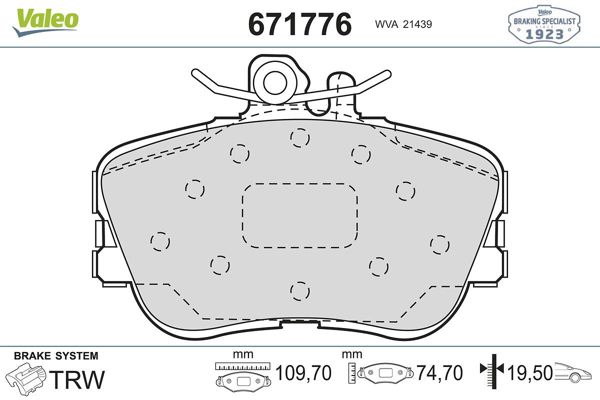 VALEO 671776 | Fren Balatası Ön (Mercedes W202 C Serisi)