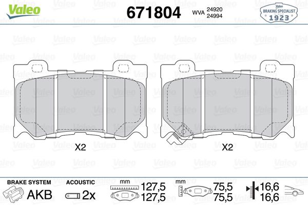 VALEO 671804 | Fren Balata Ön 09-Infınıty 3.0D