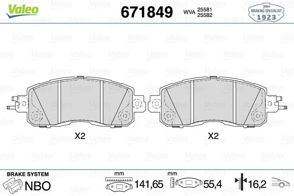 VALEO 671849 | Fren Balatası Ön Nissan Leaf 11 -