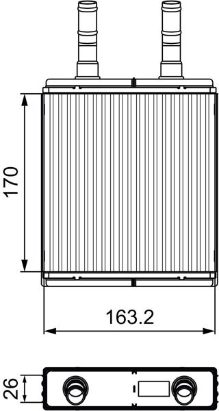 VALEO 812409 | Kalorifer Radyatörü Hyundai Accent 1.3-1.5 95-05 Coupe 1.6 96-02 Elantra 96-00168×168X25