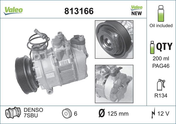 VALEO 813166 | Kompresor Audi A4 / A6 / A8 Skoda