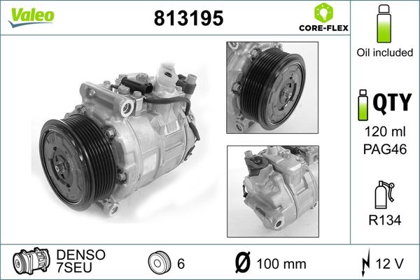 VALEO 813195 | Klima Kompresörü W203 00-07 Cl203 02-08 C209 02-09 A209 03-10 W211 02-08 W163 99-03 Vito W639 03 -