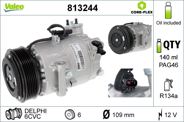 VALEO 813244 | Klima Kompresörü (Opel Astra J 09-15 Meriva B 10-15 Zafira 12 -)