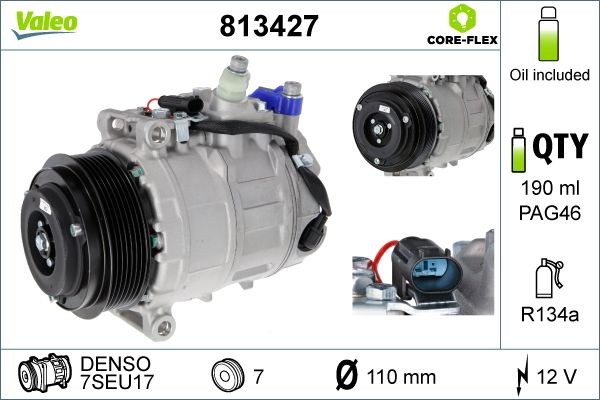 VALEO 813427 | Klima Kompresörü X164 09-12 W203 03-07 C219 05-10 W211 05-08 W163 01-05 W251 06-12 W221 05-13 Vito W639 06-Sprinter 906 09 -