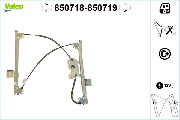 VALEO 850718 | Cam Mekanizması Elektrikli Ön Sol Citroen C2 1.4 / 1.6 03 -