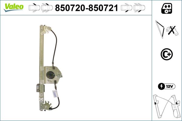 VALEO 850720 | Cam Mekanizması Elektrikli (Motorsuz) Ön Sol Citroen C3 Cıı 1.4 / 1.6 02 >