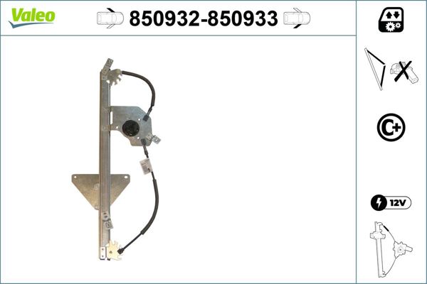 VALEO 850932 | Cam Mekanizması Elektrikli Ön Sol Berlingo III Partner Tepe 1.6 08-(Motorsuz)