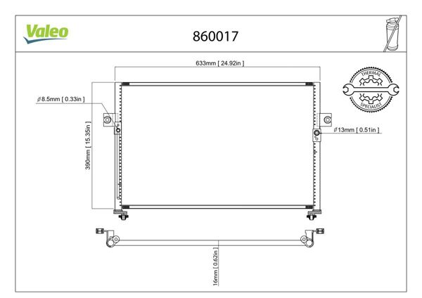 VALEO 860017 | Klima Radyatörü (Kondanser) Starex 2,5Crdı 97-